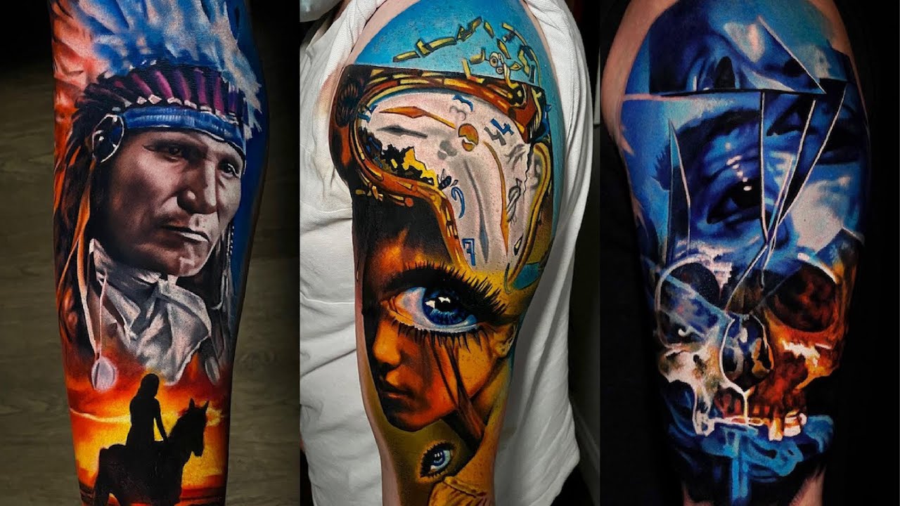 realism color tattoo design and idea